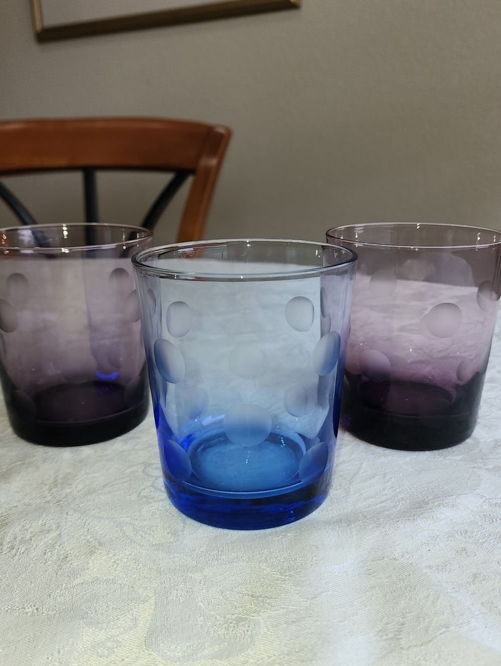 Waterford Marquis "Polka Dot" Crystal Double Old Fashioned Glasses, Set of 3